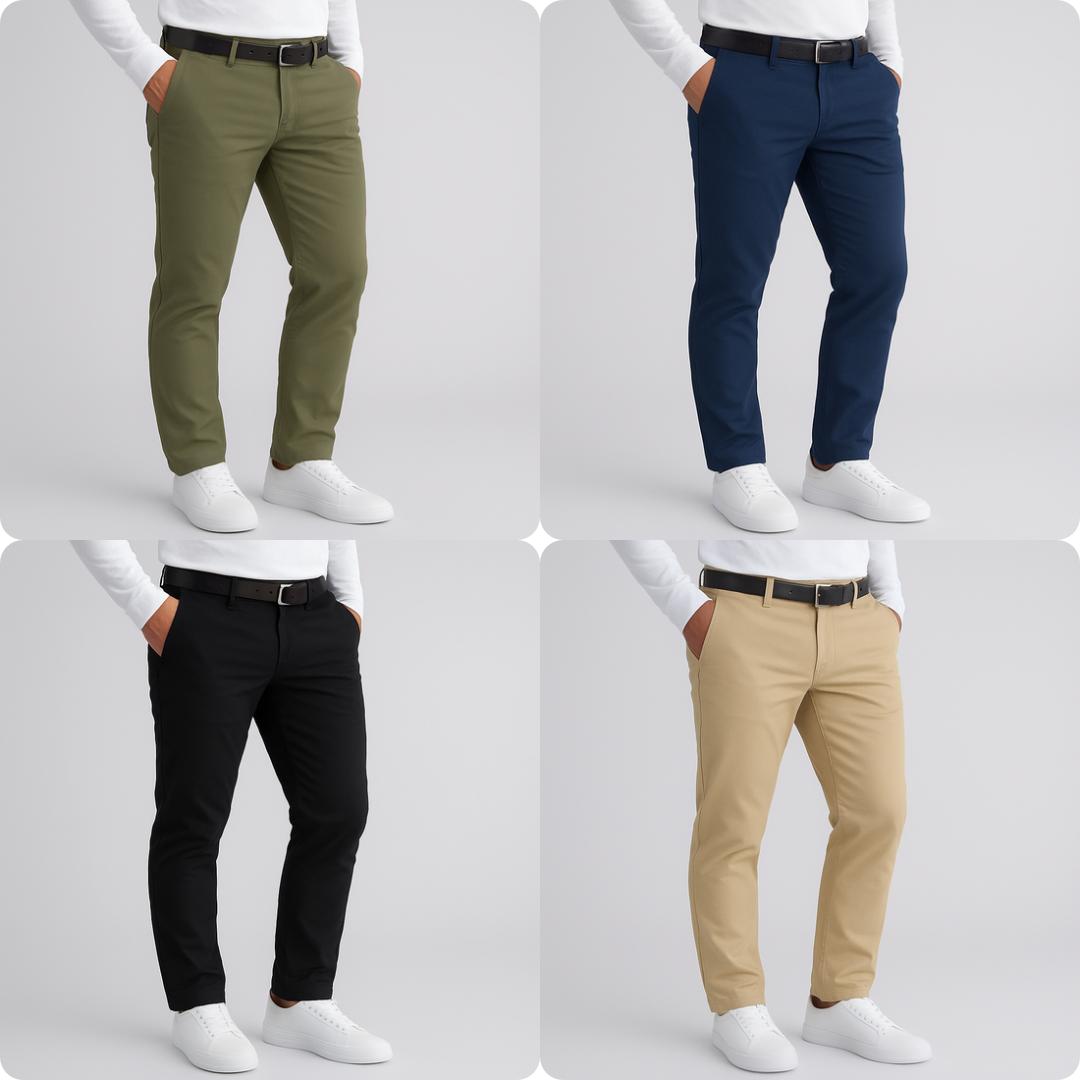 KIT 4 Calças Sociais + Brinde Cinto Social Couro