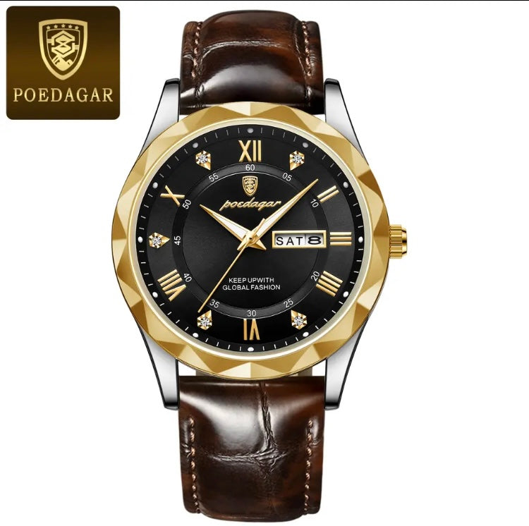 POEDAGAR-Relógio de pulso masculino de luxo