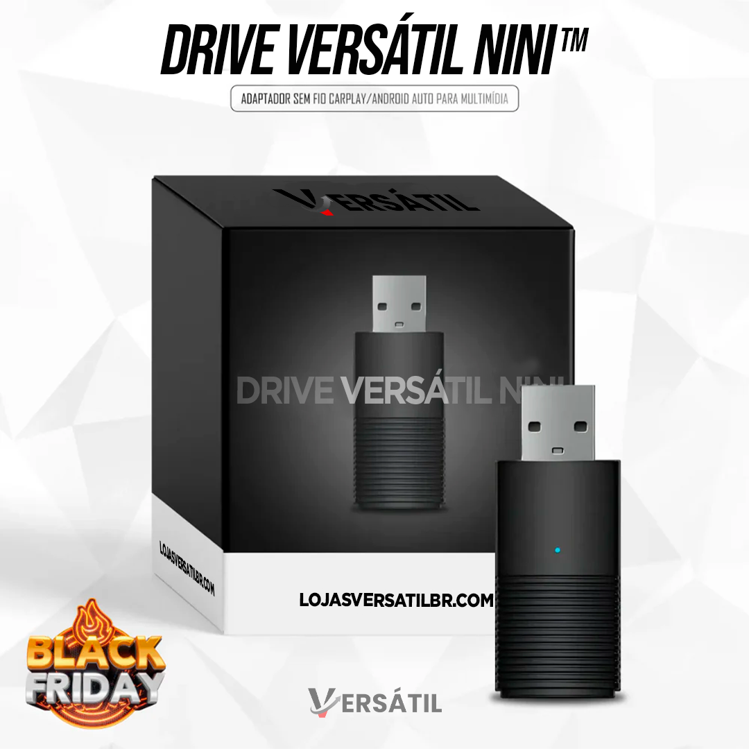 Adaptador Sem fio CarPlay/Android Auto para Multimídia - DriveVersátil Mini™ {ESPECIAL BLACK FRIDAY}