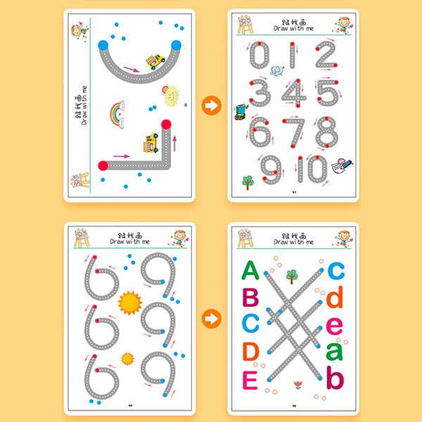 Caderno Mágico de Desenho e Traço Infantil Reutilizável