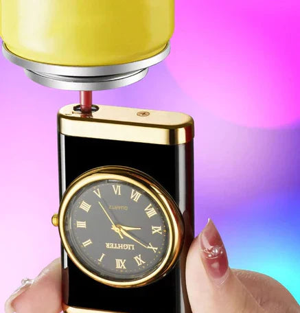 Isqueiro Maçarico com Relógio Digital Recarregável